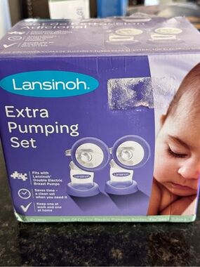 LANSINOH Extra Breast Pumping Set - Fits Lansinoh Double Electric Breast Pump